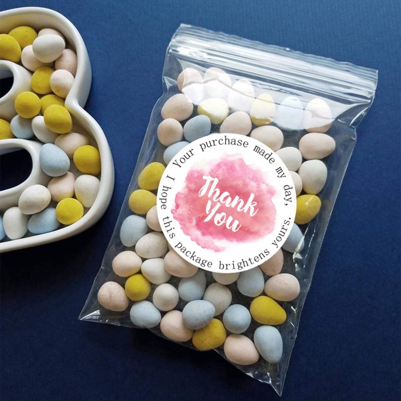 WRAPAHOLIC Thank You Business Stickers - Pink Ink Painting Gift Wrap Labels, Shipping Labels - 2 x 2 Inch 500 Total - Image 5